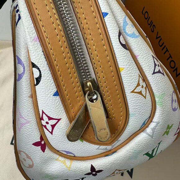 Louis Vuitton White Tricolor Coated Handbag - Picture 5 of 8